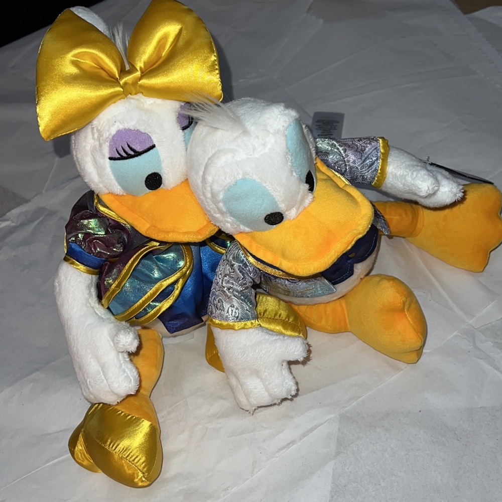 2pcs Disney Donald & Daisy Duck Walt Disney World 50th Anniversary Plushes